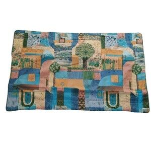 NWT Vintage 80's Sheridan Australia King Shams Cases Tropical Palm Beach Retro